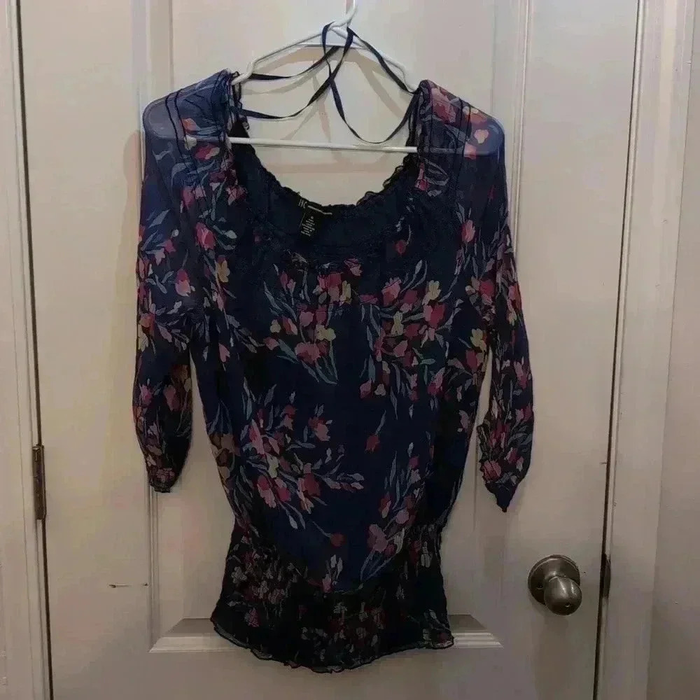 INC International Concepts Women's Silk Blue Tops